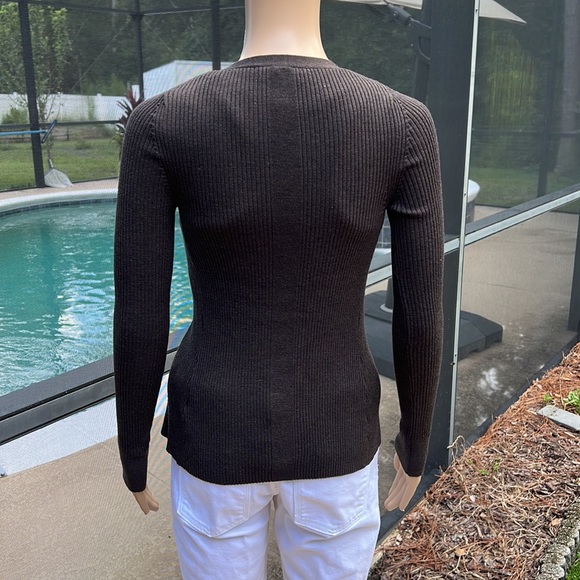 COS Brown 100% Wool Sweater Cardigan. Size XS - Picture 5 of 7